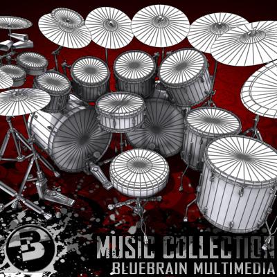 3D Model of Game-ready low polygon drum kit - beautiful, accurate and ready to rock. - 3D Render 15